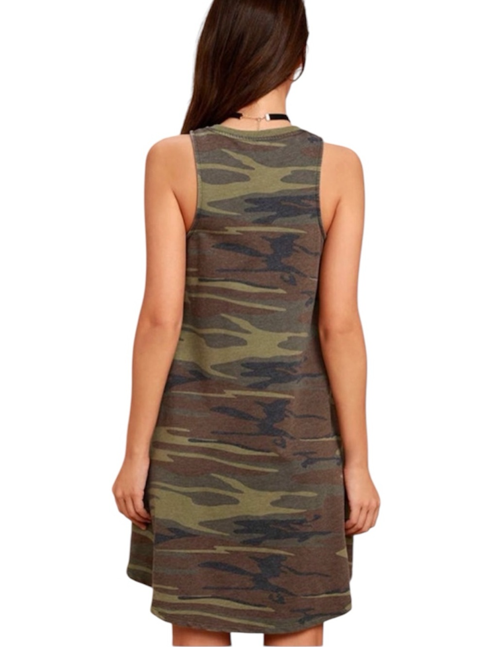 Z Supply All Tied Up Camo Lace-Up Shift Dress - Picture 2 of 9